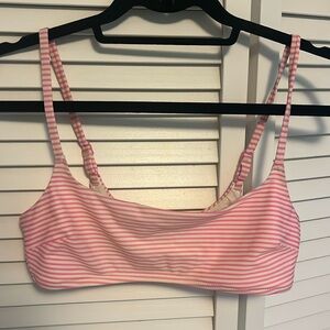 Aerie bikini top pink and white stripes